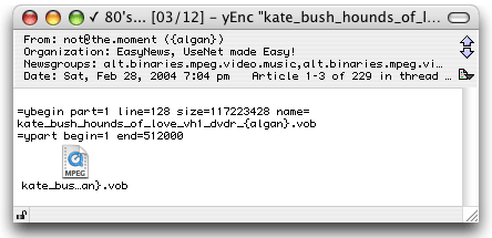 An embedded file in an article window