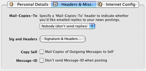 The Mail and News personality settings