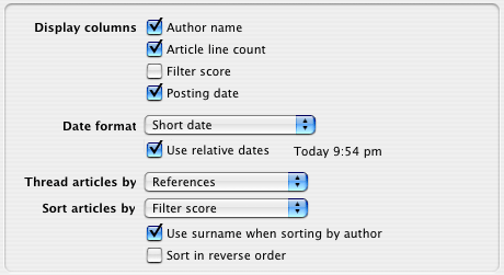 The subject window preferences panel